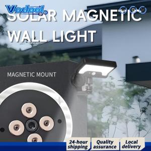 Magnetic Motion Sunlight Powered Lamp IP65 Waterproof Solar Fence Wall Light Wall Mounted Solar Outdoor Light for Porch Backyard Fence Garden Decor