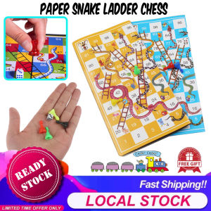 [Choo Choo Toy] Portable Board Games Paper Snake Ladder Flying Chess Set Family Party Games Toys 蛇棋 Catur Ular - BT286