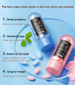 [Portable travel size] Fragrant solid toothpaste particles / environmentally friendly tubeless toothpaste / chewable toothpaste tablets