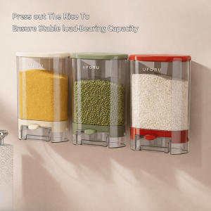 LUXURYLYN Multicolor Automatic Rice Dispenser Plastic Wall Mounted Food Storage Containers High Quality Large Capacity Sealed Rice Dispenser Kitchen Use