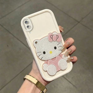 Feadship Case for Samsung A02 M02 phone casing Softcase Silicone shockproof Cover new design aesthetic cute pink cat mirror with holder for girls JTMJZJ1