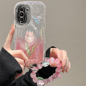 for Honor X9DX7D 50 70 200 400 90 Lite Smart X6 X7C X9C X8 Magic 7 Pro X9A X8B X7B X6B X9B Tulip Flower Phone Case with Bracelet Soft
