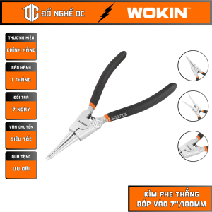 Kìm mở phe đầu thẳng mở phe vòng trong ( thẳng vào ) 7"/180mm WOKIN 104507 thép hợp kim cứng cáp Đồ Nghề DC