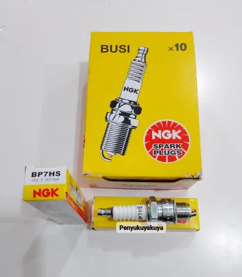 ( NGK ) 10 PCS 1 KOTAK BUSI BP7HS BUSI DRAT PENDEK MOTOR RX KING / F1R / SIGMA / 2TAK