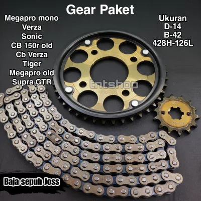 Gear Set Megapro untuk Honda Megapro/Verza/Supra GTR/Tiger/CB 150R/Neotech
