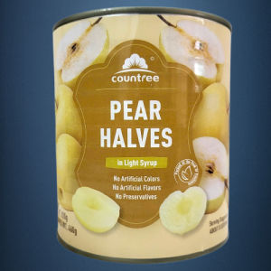 COUNTREE - Lon LÊ  820g - LÊ CẮT NỬA NGÂM NƯỚC ĐƯỜNG Pear Halves in Light Syrup