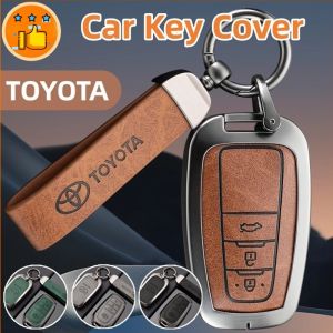 Smart Car Key Cover Fashion Style Smart Car Key Case for Toyota Camry Genuine Leather Zinc Alloy