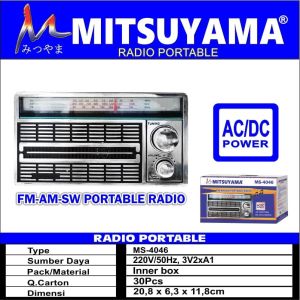 Radio Mitsuyama MS-4046 Radio Portable AC/DC Radio Klasik Radio FM AMSW Protable Mitsuyama MS-4046