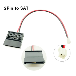 2Pcs Mini Chassiss Host 2Pin to Power Hard Disk Data Cable Motherboard Mini 2Pin to Power Adapter Cable