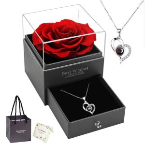 สร้อยคอ ตกแต่ง สีดํา เครื่องประดับสร้อยคอ ดอกกุหลาบ วันครบรอบที่สําคัญ การออกแบบที่ประณีต การฉายภาพ