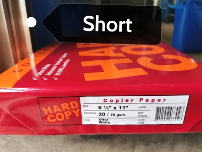 500pcs/ream Hard Copy ShortA4Long (70gms)