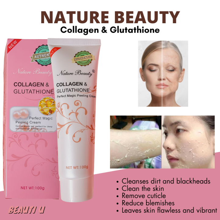 Nature Beauty Collagen and Glutathione perfect magic peeling cream, Gently  action gel perfect for deep and thorough exfoliation 100g