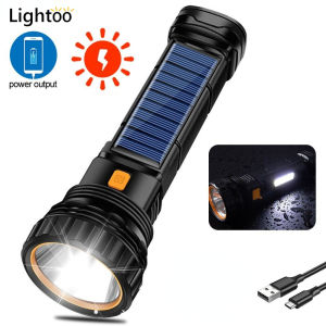 USB rechargeable and solar led flashlight waterfrop Outdoor Long-range Torch light Multi-function flashlight charge phone re chargable flash light emergency light flashlights heavy duty led L9 COB light super bright flash light led side light