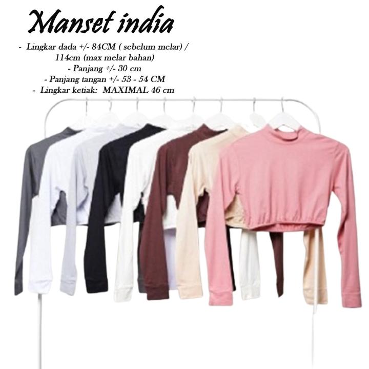 Manset India CropTop Lengan Panjang Wanita Bahan Rayon Super