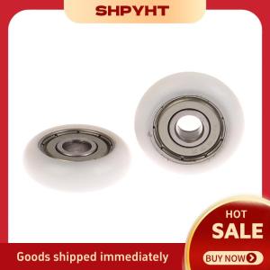 SHPYHT✨ 2Pcs 6x25x7mm Spherical Surface Rubber Coated Bearing Pulley POM Wrapped Bearing Pulley Plastic Bearing Pulley Furniture Fitting