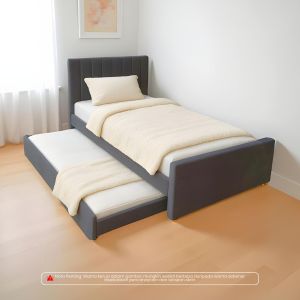 BETTY KOVA Single Pull Out Bed Frame Velvet Single Wooden / Katil Kayu / Strong