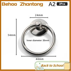 Behoo ที่จับประตูเฟอร์นิเจอร์ห่วงทรงกลมสไตล์วินเทจ2ชิ้นมือจับลิ้นชักตู้อัลลอยสำหรับแต่งตัว