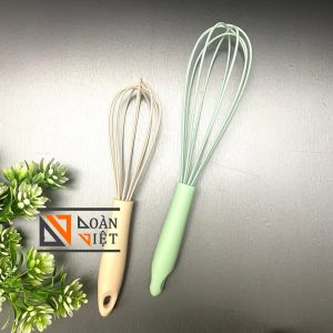 [Sắc Màu] Cây Đánh Trứng Phới trộn Bột Silion. Dụng cụ làm bánh pha chế dùng khấy nguyên liệu chất lỏng phù hợp gia đình