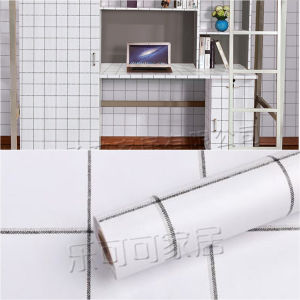 Wallpaper Dinding Kotak list Putih Ukuran 8Meter x Lebar 45Cm