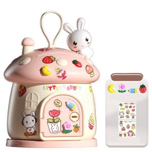 REGISTR Key Protection Mushroom Molding Piggy Bank 3D Stickers Large Capacity Money Saving Organizer Cute Durable Children Cartoon Money Box DIY Ornaments