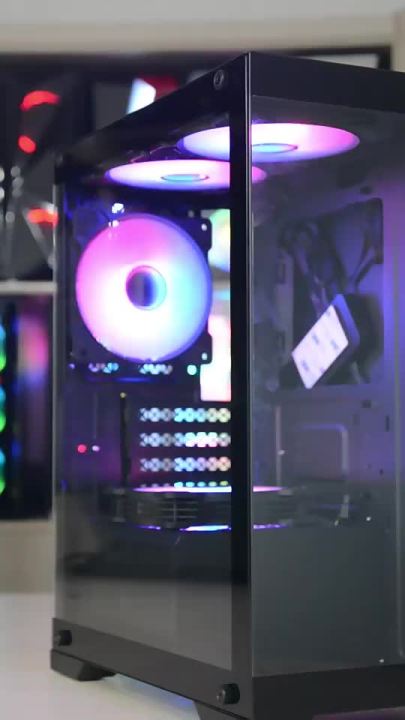 Computer towers panoramic tempered glass White pc casing cabinet ATX ...
