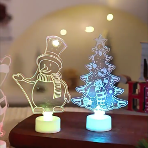 Glowing LED Acrylic Decoration Christmas Ornament Christmas Decorative Night Light For Kids Room Party Desktop Display