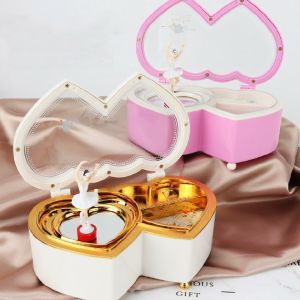 Amazthing Double Love Shape Music Box/ Kotak Musik with Dancer Birthday/Valentine Gift 双心形音乐盒 music random