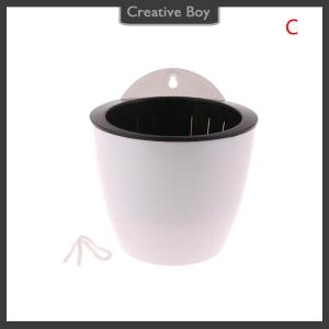 [Creative] Wall-Mounted Indoor Automatic Water-absorbing Flowerpot Plastic Flowerpot Succulent Green Dill Green Plant Flower Pot Decor