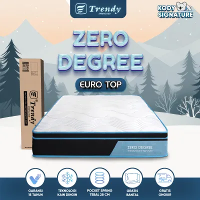 Kody Trendy Zero Degree Euro Top 28cm - Kasur Spring Bed Dingin - Pocket Spring Vacuum Dalam Box