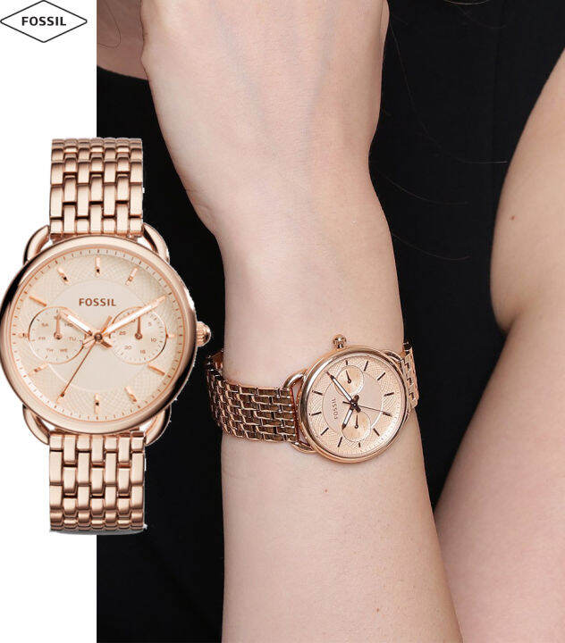 Real Photo Original Fossil Women s Tailor Multifunction Rose Gold