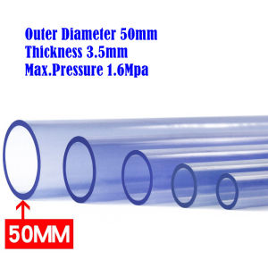 1pc Transparent PVC Pipe Metric Standard Clear Hard Tube UPVC for Aquarium Fluid Demonstration 50cm Length