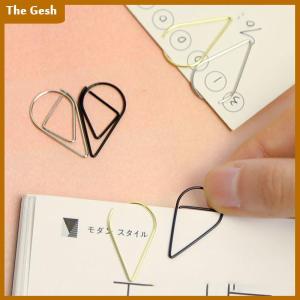 [The Gesh] 50 Pieces Metal Drop Shape Paper Clips Kawaii Cute Bookmark Clip Stationery
