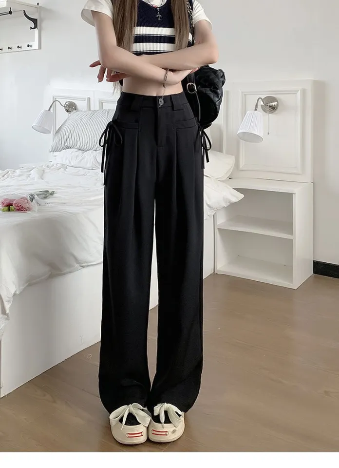 Buy Korean Fashion New Trendy Plain High Waist Women Trousers
