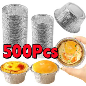 500pcs/set Egg Tart Molds Mini Tart Pan Aluminium Pie Tins Cupcake Cake Baking Cups