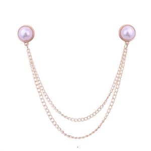 SVSAKZ168 Simple Trendy Girl For Men Collar Jewelry Double Layer Pearl Collar Pin Collar Brooch Korean Pin Women Brooches