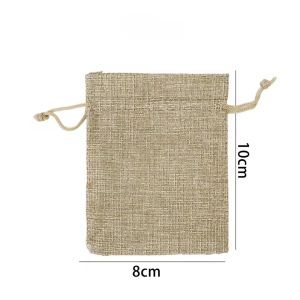 Dizoey 50ชิ้นถุงของชำร่วยงานแต่งงานเชือกรัดกระเป๋าผ้าลินินบรรจุภัณฑ์เครื่องประดับสำหรับงานแต่งงานเทศกาลคริสต์มาสงานฝีมือแบบทำมือของขวัญขนมถุงใส่ของขนาดเล็ก