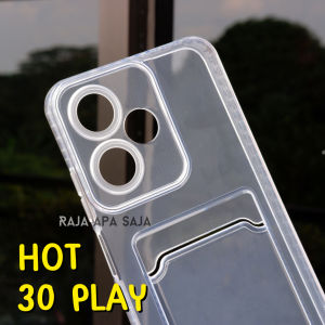 Softcase Untuk INFINIX HOT 30 30i PLAY Case Card Holder Slot Kartu Casing Kesing Silikon Bening Dompet HP Infinik Inpinik Hot30