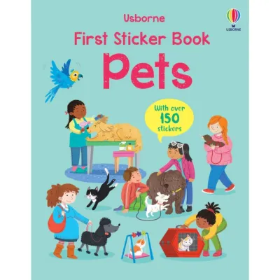 (Pets) Usborne First Sticker Book - Age 3+ Toddler Interactive Activity Book Kids Early Learning Travel Educational Activity Sticker Book