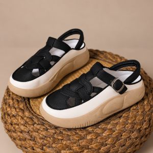 Loei Zea Sandal Platform Wanita Stylish – Model Anyaman Tali Buckle Cocok untuk Daily Wear 0214