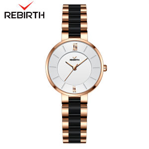 REBIRTH Jam Tangan Wanita Anti Air Original Korea Elegan Kuarsa Tali Keramik Jam Tangan Cewek