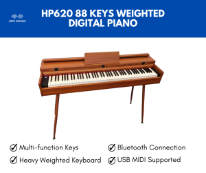 JWC MUSIC HP620 BROWN 88KEYS PIANO WEIGHTED DIGITAL PIANO