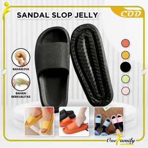 ONE-S56 Sandal Slip-On Karet Jelly Sendal Selop Rumah/Kamar Mandi Comfy Cowok Cewek Anti Slip