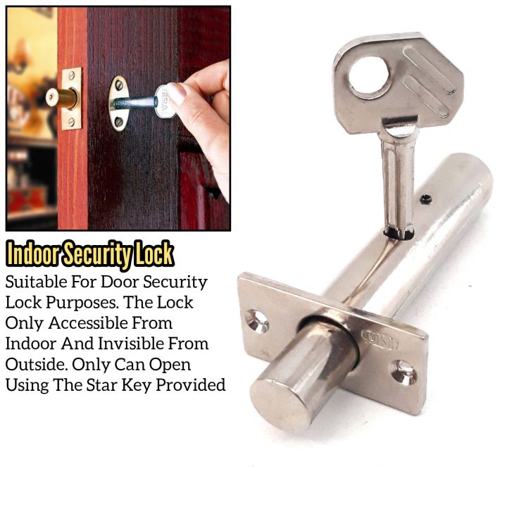 Single Internal Security Bolt Indoor Security Dead Bolt Lock With Star ...