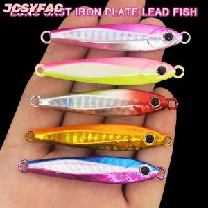 JCSYFAC 1 cái mô hình mới Laser 10g 20g 30g 40g 60g thu hút câu cá kim loại Jig thu hút Câu Cá Biển kim loại Jig thu hút mồi dài đúc kim loại Jig
