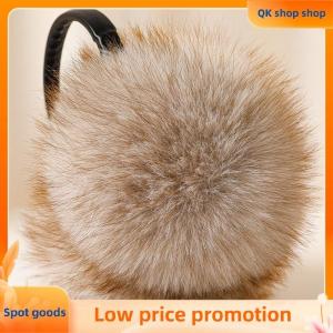 ✨QK shop✨ High Quality Real Fox Fur Earmuffs Women Winter Keep Warm Natural Fur Earmuffs Girls Ear Warmer Fox Fur Plush Ear Muff
