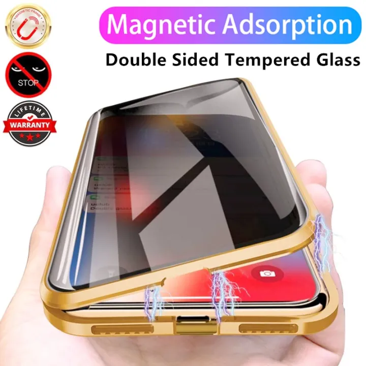 Magnetic Privacy Glass Case for IPhone 12 Pro Max 11 Pro Max 6S