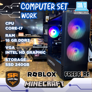คอมพิวเตอร์ประกอบ Core-i7 / Ram 16GB / SSD 240GB/ Intel HD Graphic ทำงาน เล่นเกม SF/Roblox/FreeFire - ComSciComZone