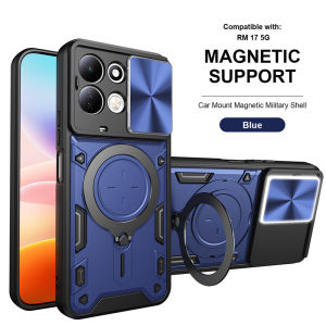 Metal Ring Camera Protect Case For Xiaomi Redmi 17 Redmi17 4G 5G Phone Case Armor Rotating Holder Back Cover For Mi Redmi 17 5G
