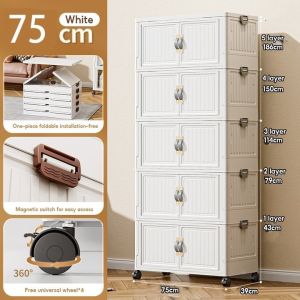 Almari Baju Plastik kukuh Storage Cabinet Large Capacity Stackable Storage Almari 收納櫃