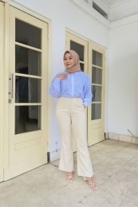 NHM Celana Kerja Cutbray Celana Bahan Celana Panjang Wanita Terbaru Celana Kantor Formal Jumbo BigSize